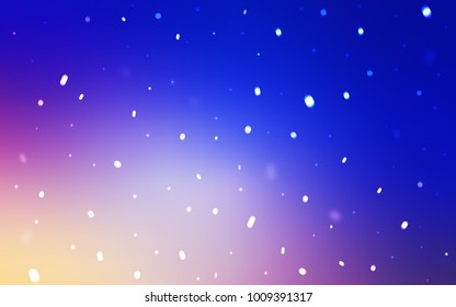 Light Pink, Blue vector cover with beautiful snowflakes. Decorative shining illustration with snow on abstract template. The pattern can be used for year new  websites.