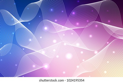 Light Pink, Blue vector cover with happy holiday ribbons. Glitter abstract illustration with colorful confetti, ribbons. New design for ad, poster, banner of your Party.