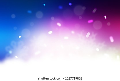 Light Pink, Blue vector cover with beautiful snowflakes. Modern geometrical abstract illustration with crystals of ice. The pattern can be used for new year leaflets.