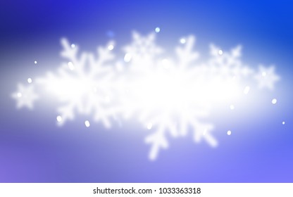 Light Pink, Blue vector cover with beautiful snowflakes. Shining colored illustration with snow in christmas style. New year design for your ad, poster, banner.