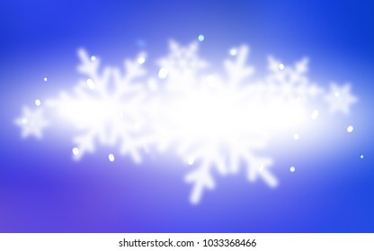 Light Pink, Blue vector cover with beautiful snowflakes. Decorative shining illustration with snow on abstract template. New year design for your ad, poster, banner.