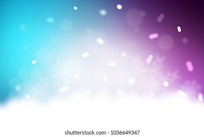 Light Pink, Blue vector cover with beautiful snowflakes. Modern geometrical abstract illustration with crystals of ice. The template can be used as a new year background.
