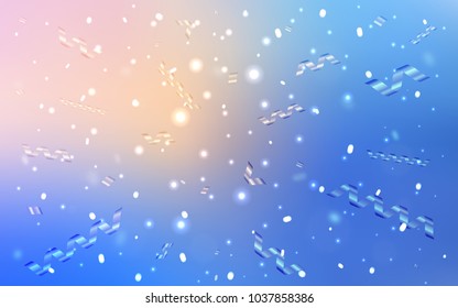 Light Pink, Blue vector cover with happy holiday ribbons. Modern geometrical abstract illustration with carnival ribbons. Beautiful design for your business advert of anniversary.