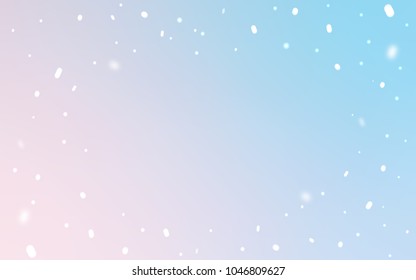 Light Pink, Blue vector cover with beautiful snowflakes. Modern geometrical abstract illustration with crystals of ice. New year design for your ad, poster, banner.