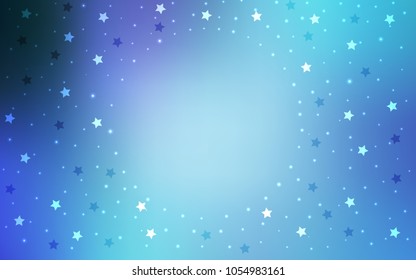 Light Pink, Blue vector cover with small and big stars. Blurred decorative design in simple style with stars. The pattern can be used for websites.