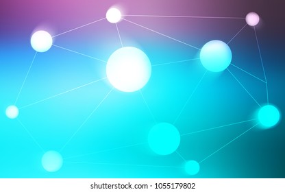 Light Pink, Blue vector cover with spots, lines. Decorative design in abstract style with triangle structure. Beautiful design for your business advert.