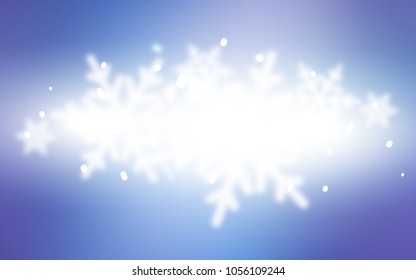 Light Pink, Blue vector cover with beautiful snowflakes. Shining colored illustration with snow in christmas style. New year design for your ad, poster, banner.