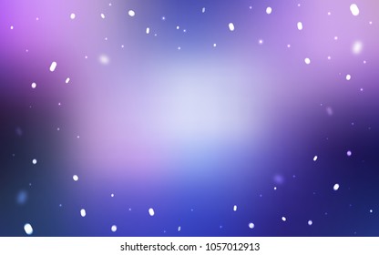 Light Pink, Blue vector cover with beautiful snowflakes. Modern geometrical abstract illustration with crystals of ice. New year design for your ad, poster, banner.