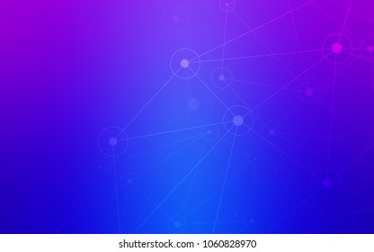 Light Pink, Blue vector cover with spots, lines. Modern abstract colorful illustration with spheres and lines. Pattern can be used for futuristic ad, booklets.