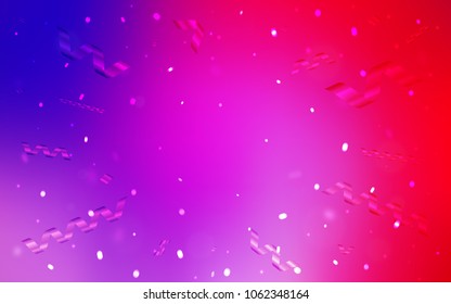 Light Pink, Blue vector cover with happy holiday ribbons. Decorative shining illustration with ribbons on abstract template. New design for ad, poster, banner of your Party.