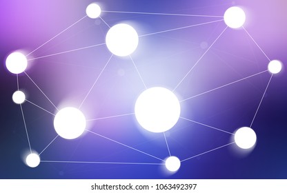 Light Pink, Blue vector cover with spots, lines. Colorful illustration with circles and lines in futuristic style. Pattern can be used for futuristic ad, booklets.
