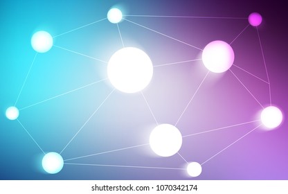 Light Pink, Blue vector cover with spots, lines. Abstract illustration with colorful discs and triangles. Pattern can be used for futuristic ad, booklets.