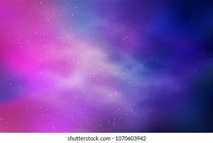 Light Pink, Blue vector cover with astronomical stars. Blurred decorative design in simple style with galaxy stars. Pattern for astrology websites.