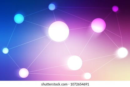Light Pink, Blue vector cover with spots, lines. Colorful illustration with circles and lines in futuristic style. Pattern can be used for futuristic ad, booklets.