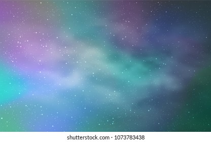 Light Pink, Blue vector cover with astronomical stars. Shining colored illustration with bright astronomical stars. Pattern for astronomy websites.