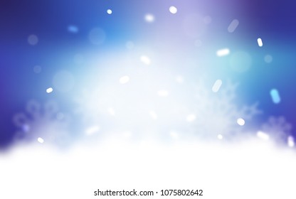Light Pink, Blue vector cover with beautiful snowflakes. Decorative shining illustration with snow on abstract template. New year design for your business advert.