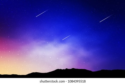 Light Pink, Blue vector cover with astronomical stars. Shining colored illustration with bright astronomical stars. Pattern for astronomy websites.