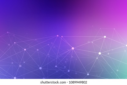 Light Pink, Blue vector cover with spots, lines. Illustration with set of colorful abstract circles and lines. Pattern can be used for futuristic ad, booklets.