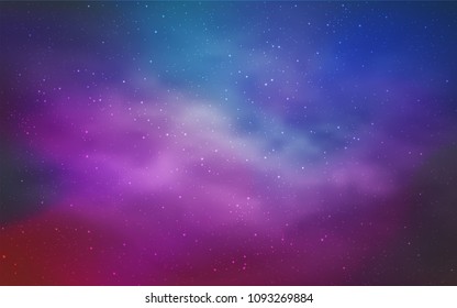 Light Pink, Blue vector cover with astronomical stars. Shining colored illustration with bright astronomical stars. Best design for your ad, poster, banner.