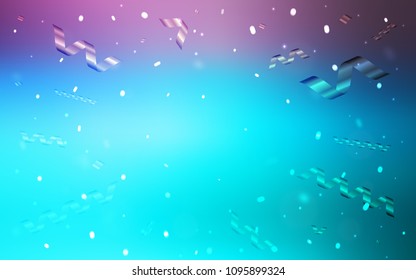 Light Pink, Blue vector cover with happy holiday ribbons. Beautiful colored illustration with ribbon in celebration style. The pattern can be used for birthday gifts, congratulations.
