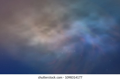 Light Pink, Blue vector cover with astronomical stars. Space stars on blurred abstract background with gradient. Best design for your ad, poster, banner.