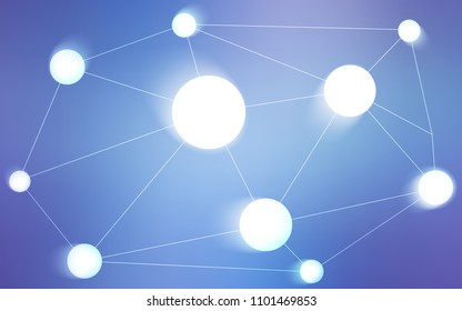 Light Pink, Blue vector cover with spots, lines. Design with connection of dots and lines on colorful background. Pattern can be used for ads, leaflets.