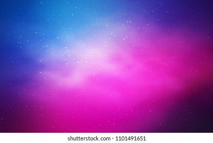 Light Pink, Blue vector cover with astronomical stars. Space stars on blurred abstract background with gradient. Best design for your ad, poster, banner.