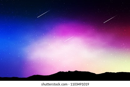 Light Pink, Blue vector cover with astronomical stars. Modern abstract illustration with Big Dipper stars. Smart design for your business advert.