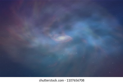 Light Pink, Blue vector cover with astronomical stars. Shining colored illustration with bright astronomical stars. Template for cosmic backgrounds.