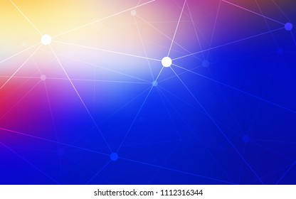 Light Pink, Blue vector cover with spots, lines. Design with connection of dots and lines on colorful background. Pattern can be used for ads, leaflets.