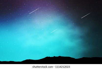 Light Pink, Blue vector cover with astronomical stars. Shining colored illustration with bright astronomical stars. Pattern for futuristic ad, booklets.