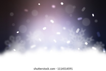 Light Pink, Blue vector cover with beautiful snowflakes. Glitter abstract illustration with crystals of ice. New year design for your business advert.