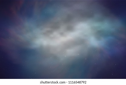 Light Pink, Blue vector cover with astronomical stars. Space stars on blurred abstract background with gradient. Pattern for astronomy websites.
