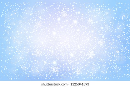 Light Pink, Blue vector cover with beautiful snowflakes. Glitter abstract illustration with crystals of ice. The pattern can be used for new year ad, booklets.