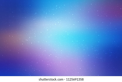Light Pink, Blue vector cover with astronomical stars. Shining illustration with sky stars on abstract template. Pattern for futuristic ad, booklets.