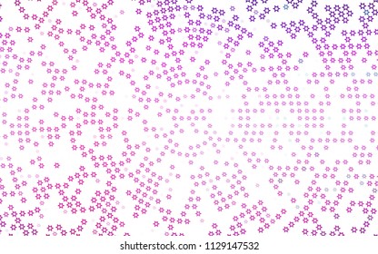 Light Pink, Blue vector cover with small and big stars. Blurred decorative design in simple style with stars. Best design for your ad, poster, banner.