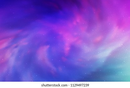 Light Pink, Blue vector cover with astronomical stars. Space stars on blurred abstract background with gradient. Pattern for astrology websites.