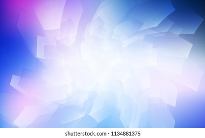 Light Pink, Blue vector cover with set of hexagons. Design in abstract style with hexagons. Pattern can for your ad, booklets.