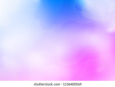 Light Pink, Blue vector cover with long lines. Shining colored illustration with narrow lines. Smart design for your business advert.