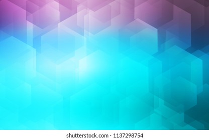 Light Pink, Blue vector cover with set of hexagons. White background with colorful hexagons. New template for your brand book.