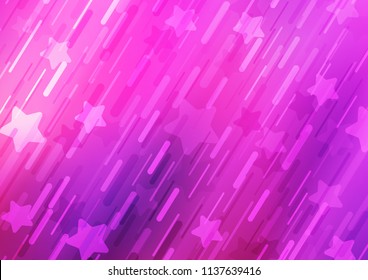 Light Pink, Blue vector cover with long lines. Decorative shining illustration with lines on abstract template. The pattern can be used for busines ad, booklets, leaflets