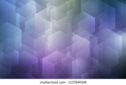 Light Pink, Blue vector cover with set of hexagons. Colorful hexagons on white backdrop. Pattern for ads, leaflets.
