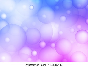 Light Pink, Blue vector cover with spots. Glitter abstract illustration with blurred drops of rain. Completely new template for your brand book.