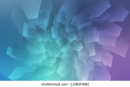 Light Pink, Blue vector cover with set of hexagons. Glitter abstract illustration in hexagonal style. Pattern can be used for landing pages.