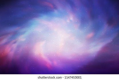 Light Pink, Blue vector cover with astronomical stars. Shining illustration with sky stars on abstract template. Template for cosmic backgrounds.