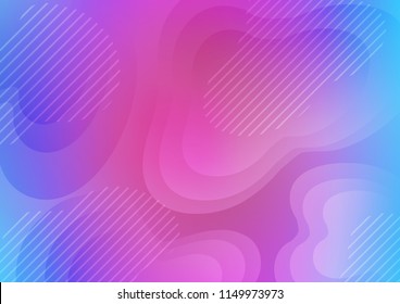 Light Pink, Blue vector cover with long lines. Lines on blurred abstract background with gradient. The pattern can be used for busines ad, booklets, leaflets
