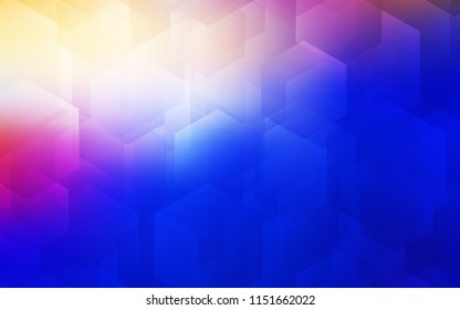 Light Pink, Blue vector cover with set of hexagons. Illustration with set of colorful hexagons. Pattern for ads, leaflets.