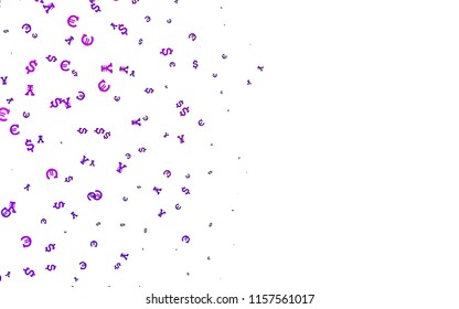 Light Pink, Blue vector cover with Euro, Dollar, Yen signs. Blurred design in with symbols of EUR, USD, JPY. The pattern can be used for ad, booklets, leaflets of banks.