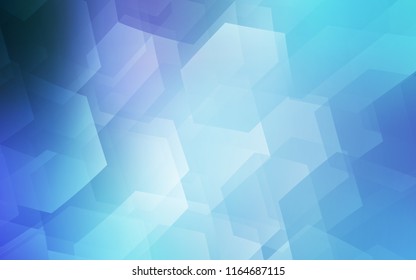 Light Pink, Blue vector cover with set of hexagons. Glitter abstract illustration in hexagonal style. Pattern can for your ad, booklets.