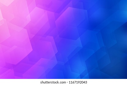 Light Pink, Blue vector cover with set of hexagons. Illustration with set of colorful hexagons. Pattern can be used for landing pages.